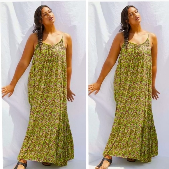 Anthropologie Flounced Maxi Lounge Dress - Picture 1 of 5